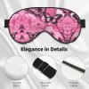 Pink Butterfly Seamless Tile Print Sleep Mask Silk-Like Eye Mask Sleeping Eye Mask for Women Men for Travel Sleep Relaxation view 4