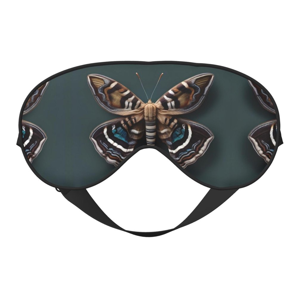 Beautiful Moth Print Sleep Mask Silk-Like Eye Mask Sleeping Eye Mask for Women Men for Travel Sleep Relaxation