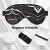 Black Rose Gold Marble Print Sleep Mask Silk-Like Eye Mask Sleeping Eye Mask for Women Men for Travel Sleep Relaxation view 4