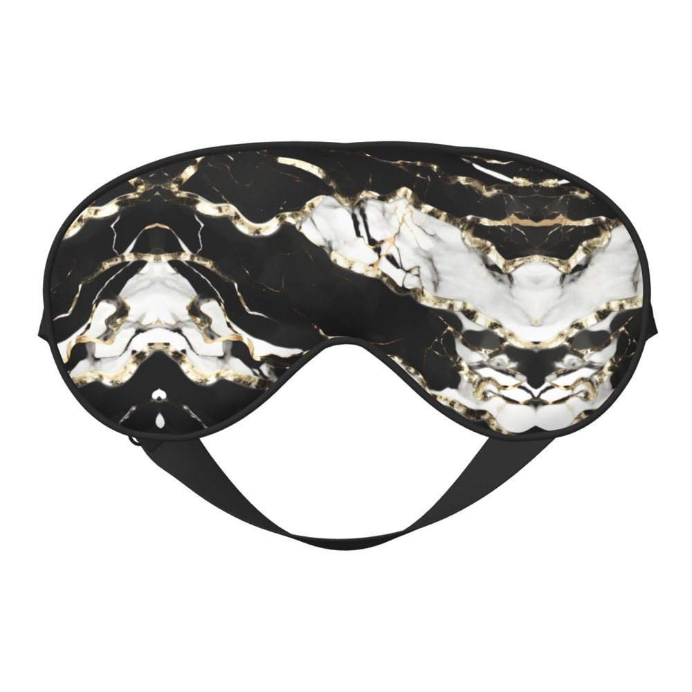 Black and White Marble Texture Print Sleep Mask Silk-Like Eye Mask Sleeping Eye Mask for Women Men for Travel Sleep Relaxation