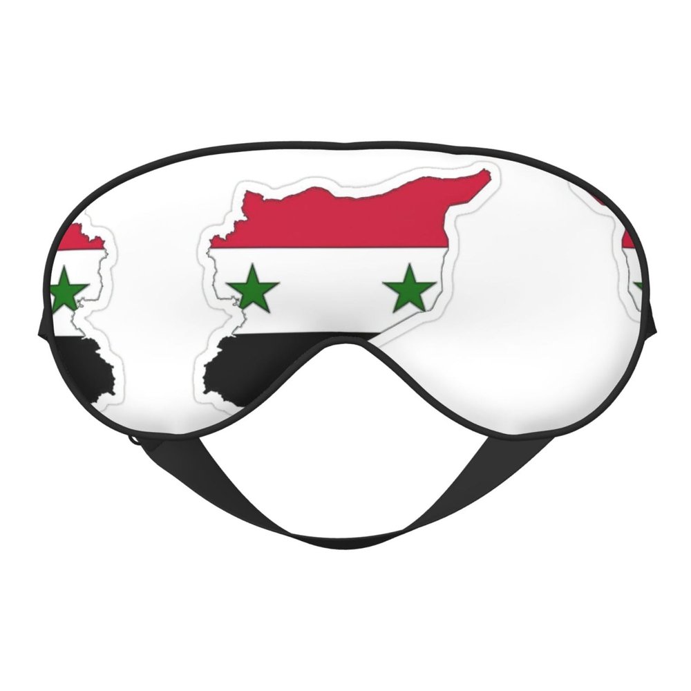 Syrian Flag Map Print Sleep Mask Silk-Like Eye Mask Sleeping Eye Mask for Women Men for Travel Sleep Relaxation