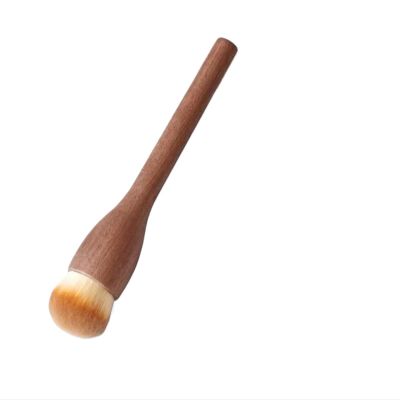 1Pcs Vintage European Wood Handle Makeup Brush - Super Soft Blush, Foundation & Contour Brush for Flawless Application(Foundation Brush)