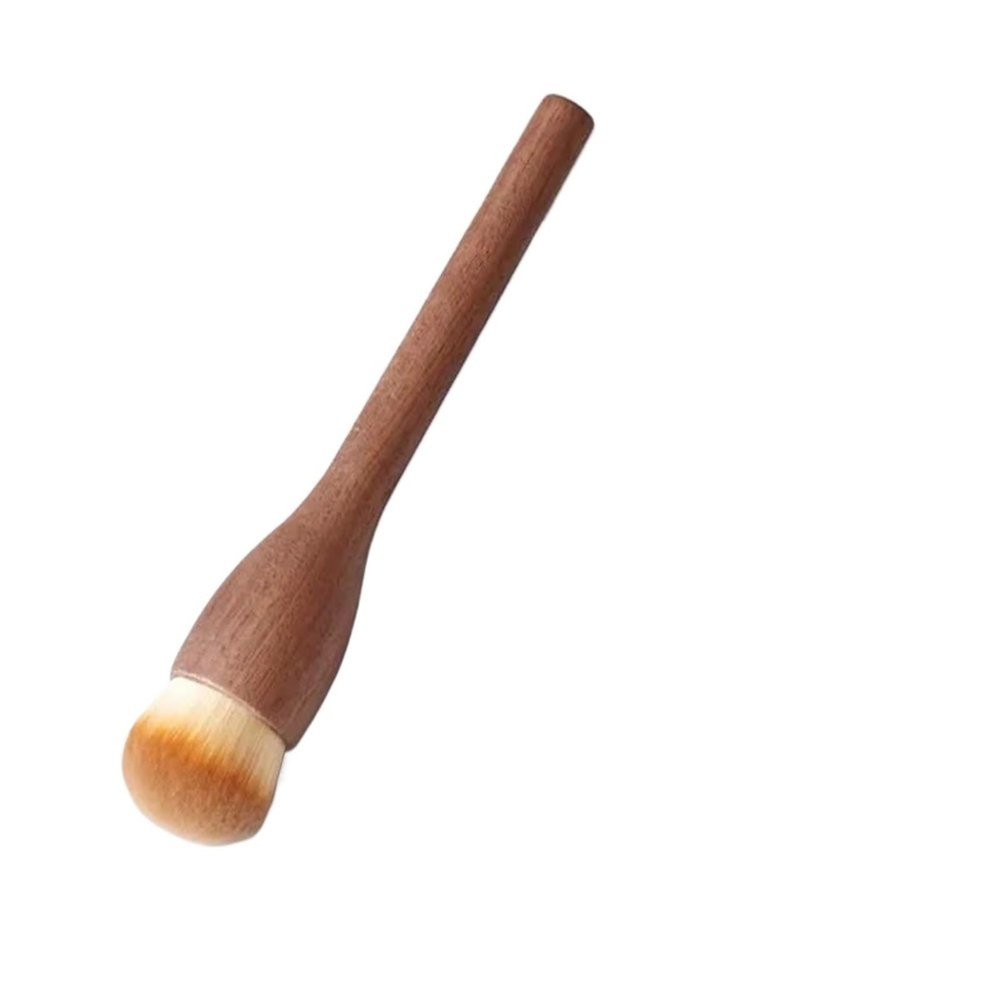 1Pcs Vintage European Wood Handle Makeup Brush - Super Soft Blush, Foundation & Contour Brush for Flawless Application(Foundation Brush)