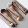 1Pcs Vintage European Wood Handle Makeup Brush - Super Soft Blush, Foundation & Contour Brush for Flawless Application(Foundation Brush) view 4