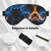 Blue Flame Print Sleep Mask Silk-Like Eye Mask Sleeping Eye Mask for Women Men for Travel Sleep Relaxation view 4