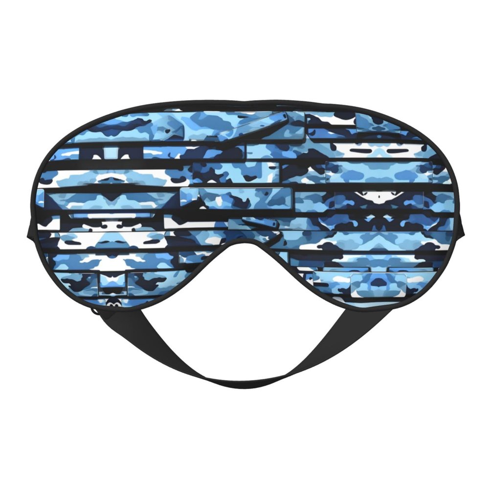 HDSKFNS Blue Camouflage Print Sleep Mask Silk-Like Eye Mask Sleeping Eye Mask For Women Men For Travel Sleep Relaxation