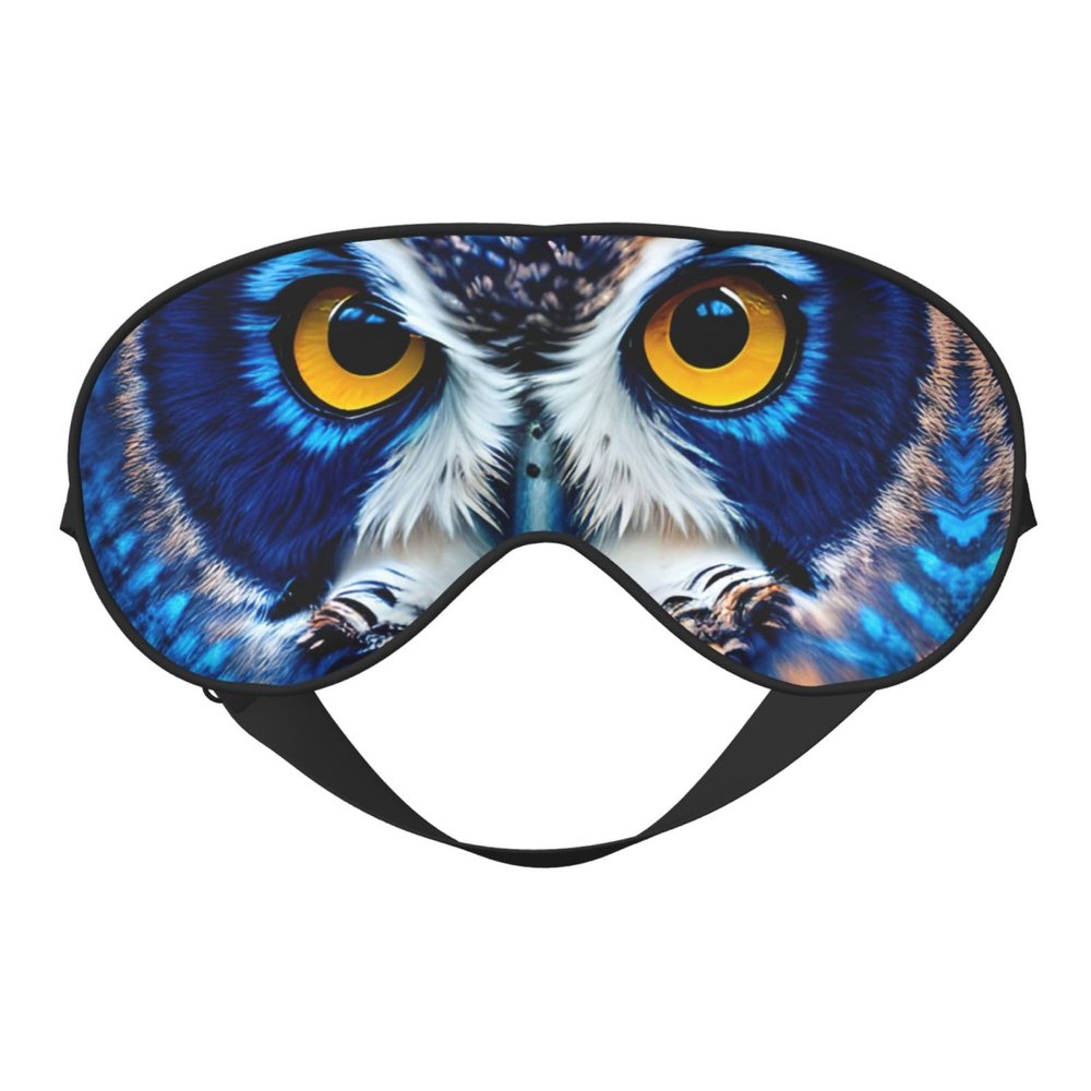 Blue Owl 1 Print Sleep Mask Silk-Like Eye Mask Sleeping Eye Mask for Women Men for Travel Sleep Relaxation
