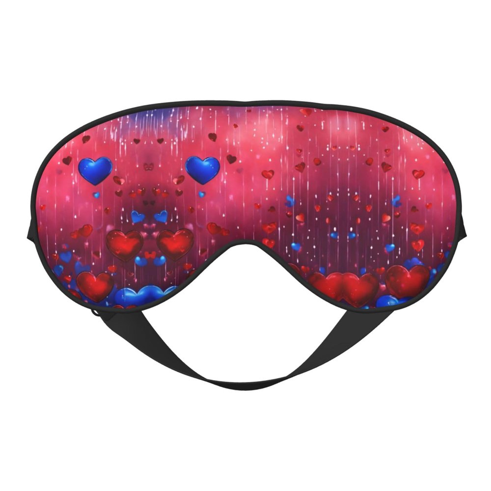 Abstract Heart Print Sleep Mask Silk-Like Eye Mask Sleeping Eye Mask for Women Men for Travel Sleep Relaxation
