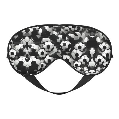 Black and White Soccer Ball Pattern Print Sleep Mask Silk-Like Eye Mask Sleeping Eye Mask for Women Men for Travel Sleep Relaxation