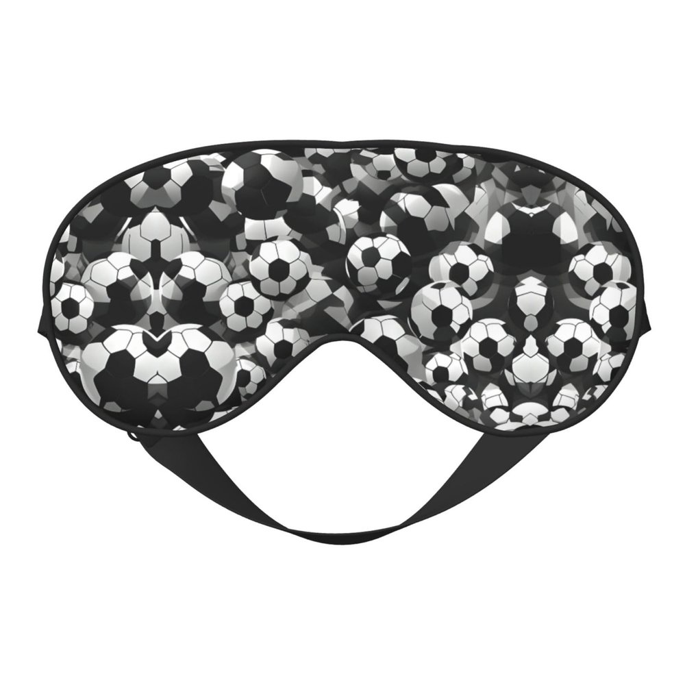 Black and White Soccer Ball Pattern Print Sleep Mask Silk-Like Eye Mask Sleeping Eye Mask for Women Men for Travel Sleep Relaxation