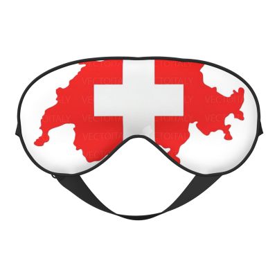 Swiss Flag Map Print Sleep Mask Silk-Like Eye Mask Sleeping Eye Mask for Women Men for Travel Sleep Relaxation