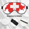 Swiss Flag Map Print Sleep Mask Silk-Like Eye Mask Sleeping Eye Mask for Women Men for Travel Sleep Relaxation view 4