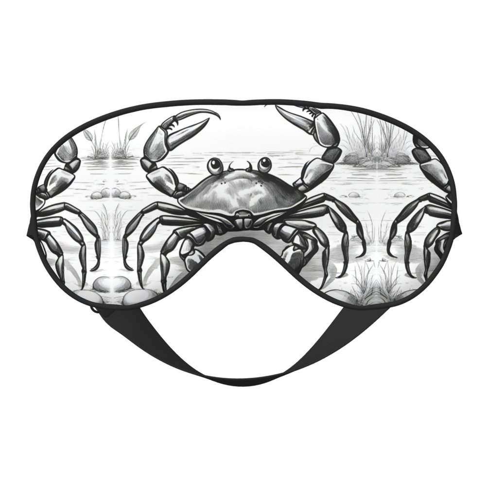 Cartoon Crab 1 Print Sleep Mask Silk-Like Eye Mask Sleeping Eye Mask for Women Men for Travel Sleep Relaxation