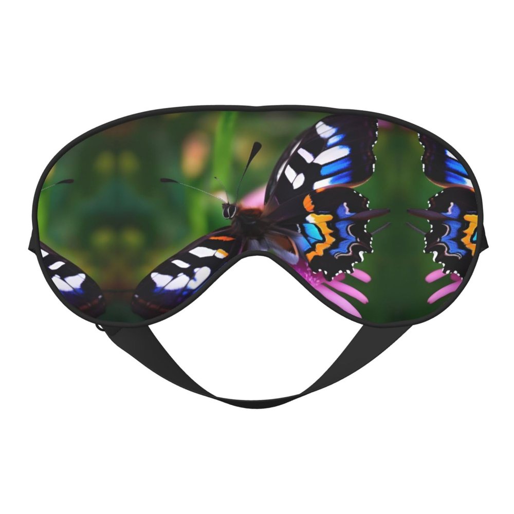 Colorful Butterfly Print Sleep Mask Silk-Like Eye Mask Sleeping Eye Mask for Women Men for Travel Sleep Relaxation