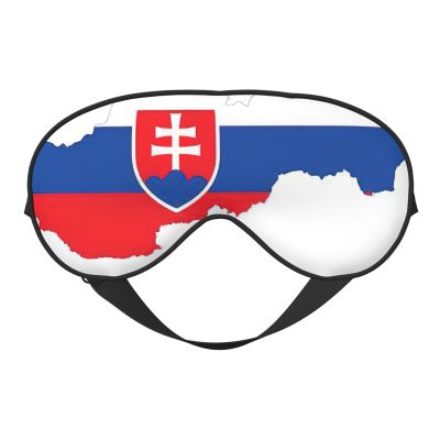Slovakia Flag Map Print Sleep Mask Silk-Like Eye Mask Sleeping Eye Mask for Women Men for Travel Sleep Relaxation