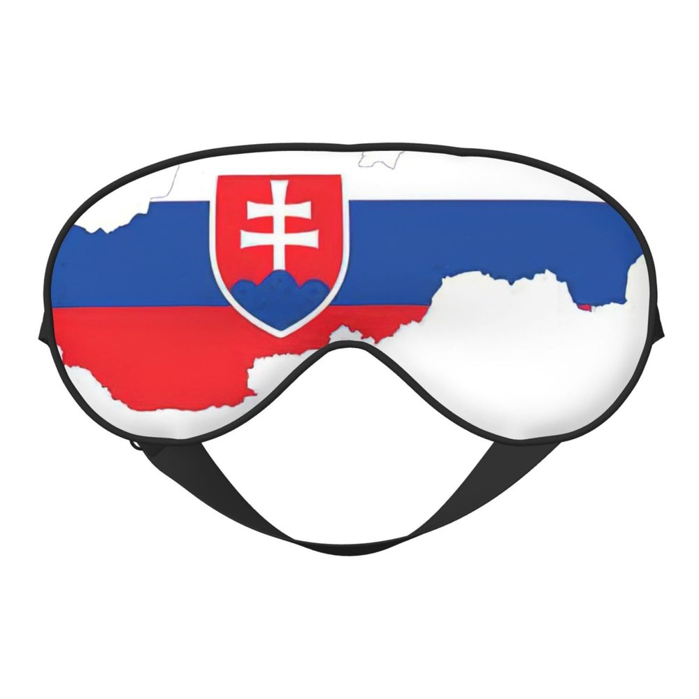Slovakia Flag Map Print Sleep Mask Silk-Like Eye Mask Sleeping Eye Mask for Women Men for Travel Sleep Relaxation
