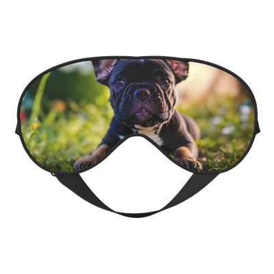 Cute Black Pug Dog Print Sleep Mask Silk-Like Eye Mask Sleeping Eye Mask for Women Men for Travel Sleep Relaxation