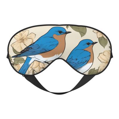 Bluebird Pattern 03 Print Sleep Mask Silk-Like Eye Mask Sleeping Eye Mask for Women Men for Travel Sleep Relaxation
