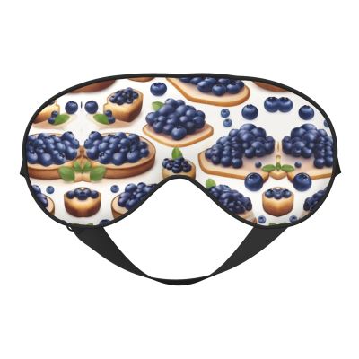 Food Made of Blueberry02 Print Sleep Mask Silk-Like Eye Mask Sleeping Eye Mask for Women Men for Travel Sleep Relaxation