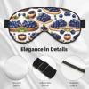 Food Made of Blueberry02 Print Sleep Mask Silk-Like Eye Mask Sleeping Eye Mask for Women Men for Travel Sleep Relaxation view 4