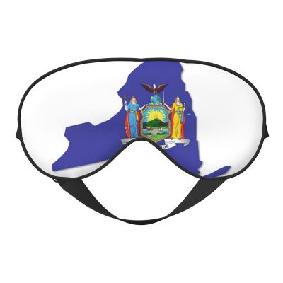 HDSKFNS New York State Flag Map Print Sleep Mask Silk-Like Eye Mask Sleeping Eye Mask For Women Men For Travel Sleep Relaxation