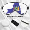 HDSKFNS New York State Flag Map Print Sleep Mask Silk-Like Eye Mask Sleeping Eye Mask For Women Men For Travel Sleep Relaxation view 4