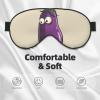 Cartoon Eggplant Print Sleep Mask Silk-Like Eye Mask Sleeping Eye Mask for Women Men for Travel Sleep Relaxation view 3