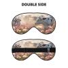 Flower Cow Farm Print Sleep Mask Silk-Like Eye Mask Sleeping Eye Mask for Women Men for Travel Sleep Relaxation view 2