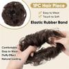 Bun, Women's Synthetic Hair Donut Scrunchies - Messy Bun Maker Elastic Hairpiece for Women(Brown black) view 4