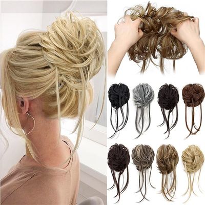 Bun, Straight Tails Messy Bun Hair Piece Curly Hair Bun Extensions for Women for Women(Dark brown)