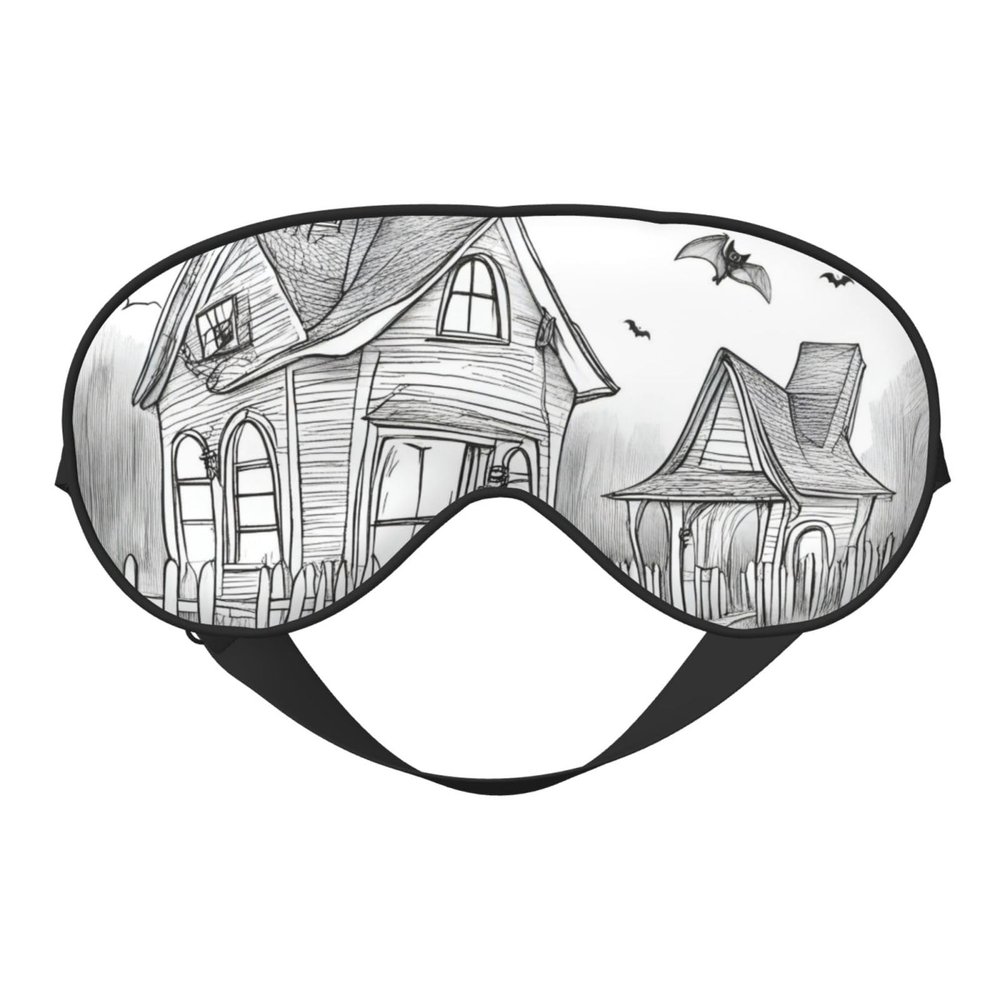 Halloween Flying Bats 1 Print Sleep Mask Silk-Like Eye Mask Sleeping Eye Mask for Women Men for Travel Sleep Relaxation