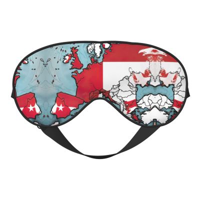 Abstract Polish Flag Map02 Print Sleep Mask Silk-Like Eye Mask Sleeping Eye Mask for Women Men for Travel Sleep Relaxation