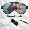Cute Hippo Print Sleep Mask Silk-Like Eye Mask Sleeping Eye Mask for Women Men for Travel Sleep Relaxation view 4