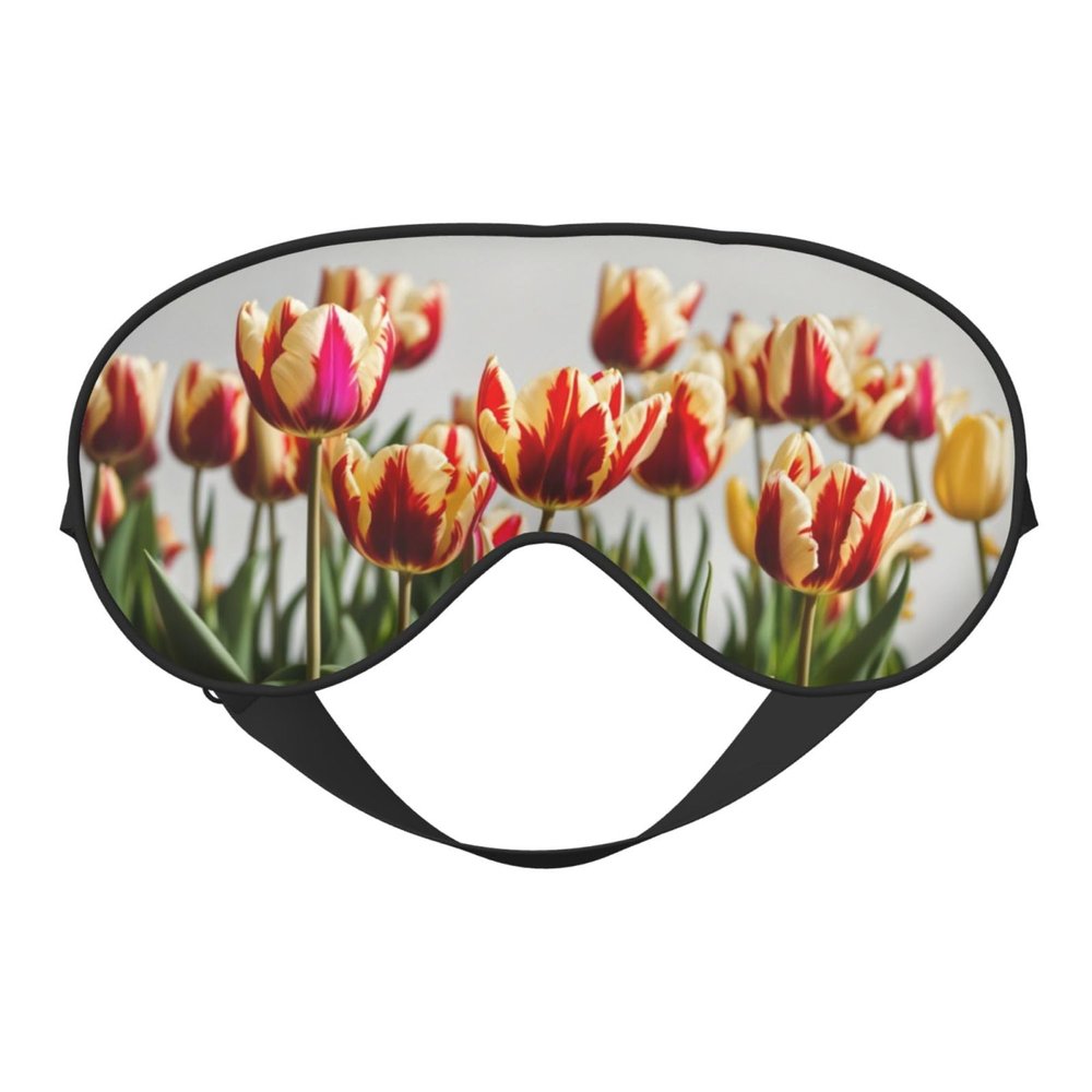 Colorful Tulips Print Sleep Mask Silk-Like Eye Mask Sleeping Eye Mask for Women Men for Travel Sleep Relaxation
