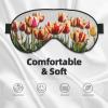 Colorful Tulips Print Sleep Mask Silk-Like Eye Mask Sleeping Eye Mask for Women Men for Travel Sleep Relaxation view 3