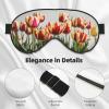 Colorful Tulips Print Sleep Mask Silk-Like Eye Mask Sleeping Eye Mask for Women Men for Travel Sleep Relaxation view 4