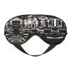 Barber Shop Monochrome Style Print Sleep Mask Silk-Like Eye Mask Sleeping Eye Mask for Women Men for Travel Sleep Relaxation view 1
