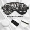 Barber Shop Monochrome Style Print Sleep Mask Silk-Like Eye Mask Sleeping Eye Mask for Women Men for Travel Sleep Relaxation view 4