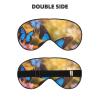 Blue Butterfly and Flowers Print Sleep Mask Silk-Like Eye Mask Sleeping Eye Mask for Women Men for Travel Sleep Relaxation view 2