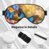 Blue Butterfly and Flowers Print Sleep Mask Silk-Like Eye Mask Sleeping Eye Mask for Women Men for Travel Sleep Relaxation view 4