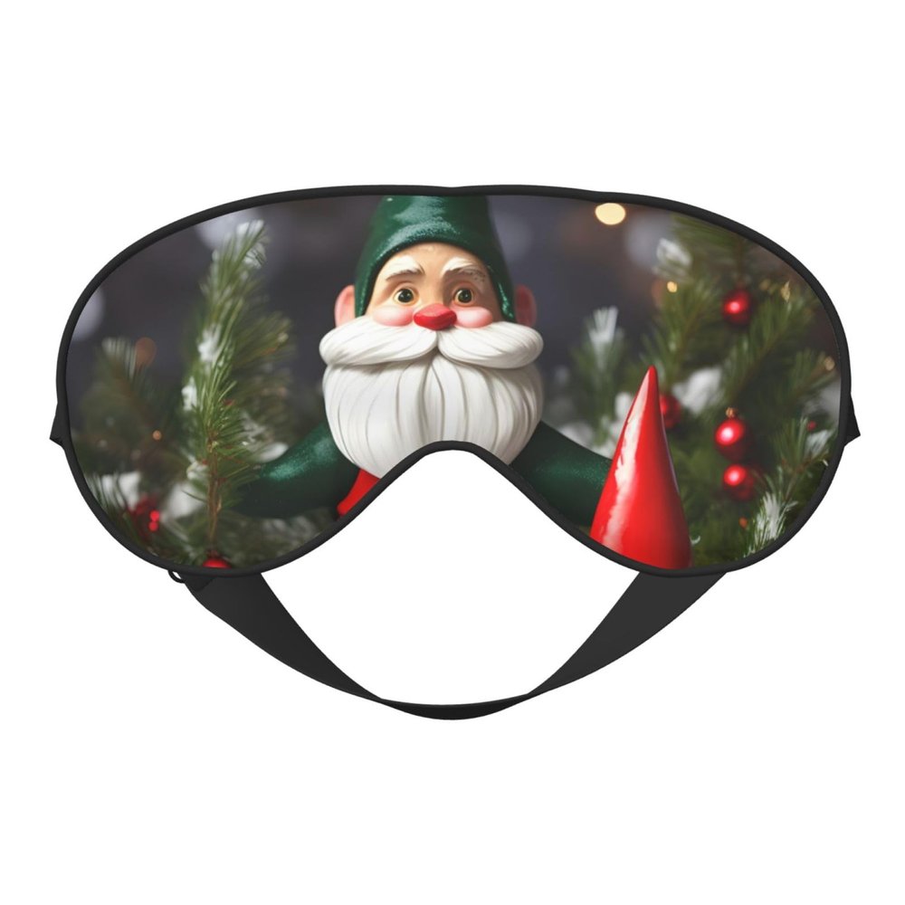 Christmas Traditional Gnomes Print Sleep Mask Silk-Like Eye Mask Sleeping Eye Mask for Women Men for Travel Sleep Relaxation