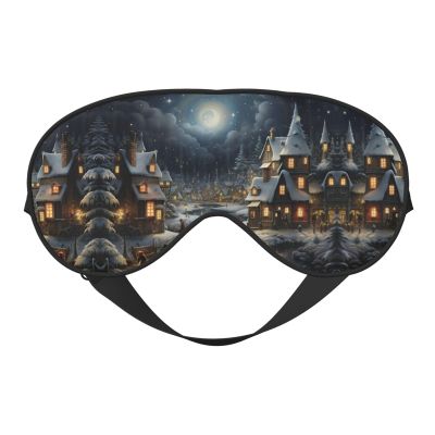 Christmas Print Sleep Mask Silk-Like Eye Mask Sleeping Eye Mask for Women Men for Travel Sleep Relaxation
