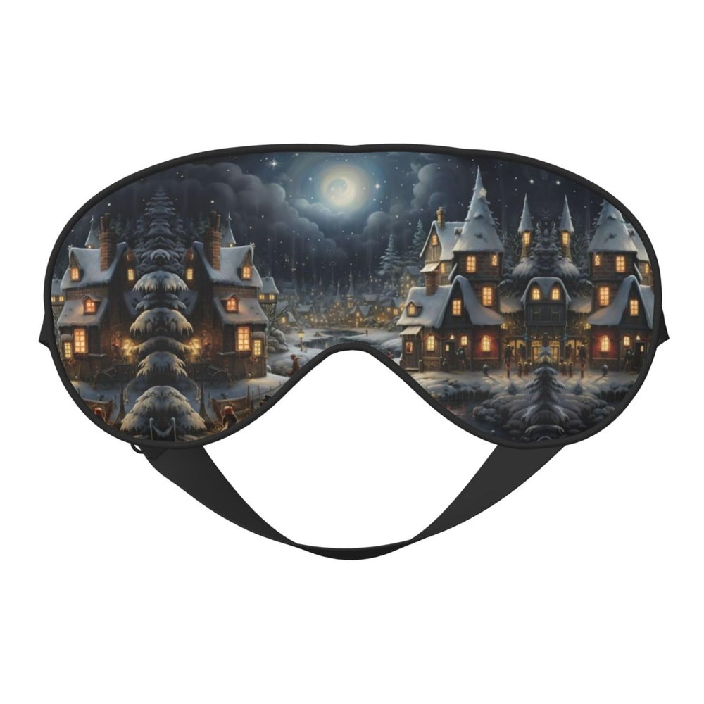 Christmas Print Sleep Mask Silk-Like Eye Mask Sleeping Eye Mask for Women Men for Travel Sleep Relaxation