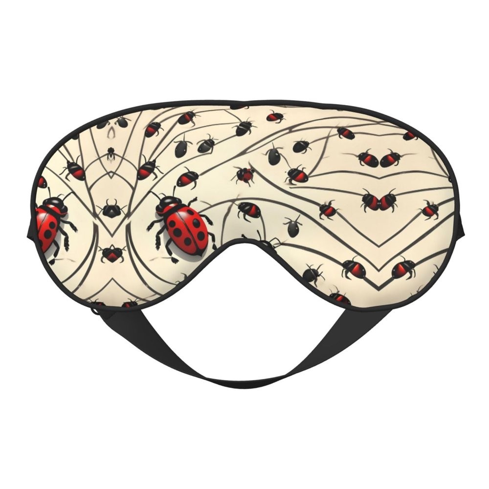 Art Ladybug Print Sleep Mask Silk-Like Eye Mask Sleeping Eye Mask for Women Men for Travel Sleep Relaxation