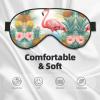 Flamingo and Pineapple Print Sleep Mask Silk-Like Eye Mask Sleeping Eye Mask for Women Men for Travel Sleep Relaxation view 3