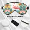 Flamingo and Pineapple Print Sleep Mask Silk-Like Eye Mask Sleeping Eye Mask for Women Men for Travel Sleep Relaxation view 4