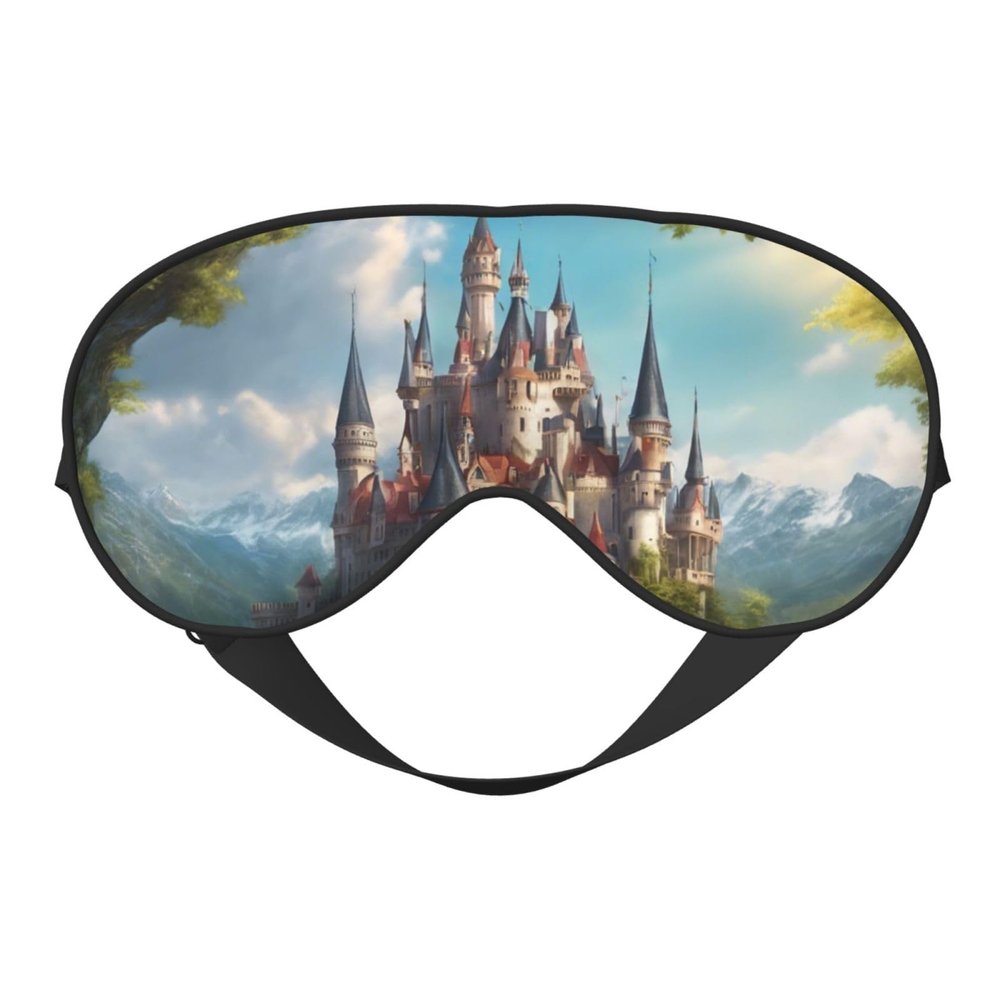 Legendary Fairy Tale Castle03 Print Sleep Mask Silk-Like Eye Mask Sleeping Eye Mask for Women Men for Travel Sleep Relaxation