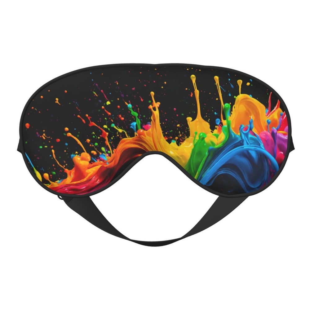 HDSKFNS Paint Splatter Backdrop Print Sleep Mask Silk-Like Eye Mask Sleeping Eye Mask For Women Men For Travel Sleep Relaxation