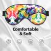 Bear Dancing Tie Dye Print Sleep Mask Silk-Like Eye Mask Sleeping Eye Mask for Women Men for Travel Sleep Relaxation view 3