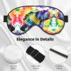 Bear Dancing Tie Dye Print Sleep Mask Silk-Like Eye Mask Sleeping Eye Mask for Women Men for Travel Sleep Relaxation view 4